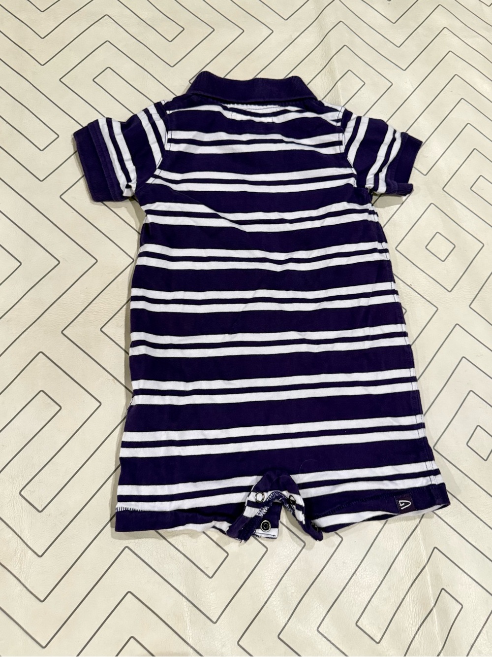 Garb Purple and White Striped LSU Polo Romper - Picture 8 of 11